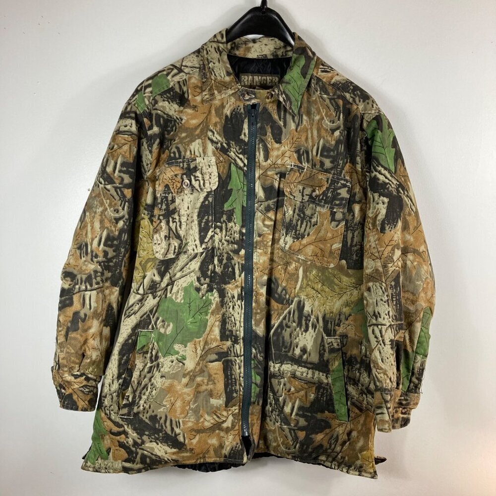 Mens Ranger Camo Jacket‎ Shacket Lined Quilted Mid Weight M